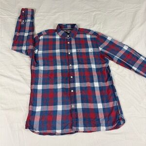 Tommy Hilfiger Mens Multicolor Plaid Long Sleeve Button Up Shirt Size XL